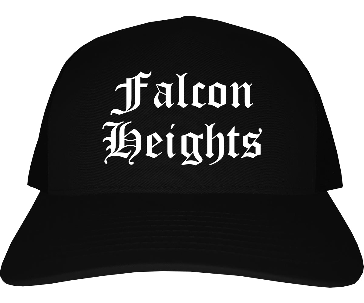 Falcon Heights Minnesota MN Old English Mens Trucker Hat Cap Black