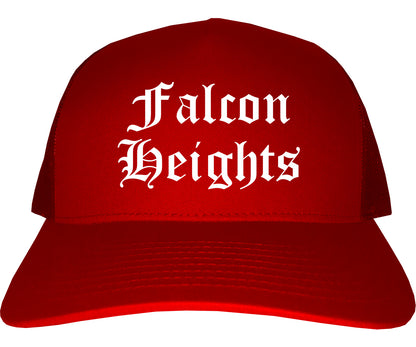 Falcon Heights Minnesota MN Old English Mens Trucker Hat Cap Red
