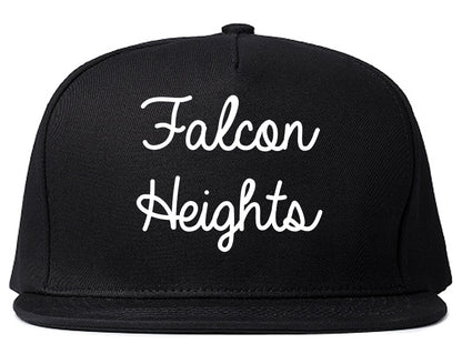 Falcon Heights Minnesota MN Script Mens Snapback Hat Black