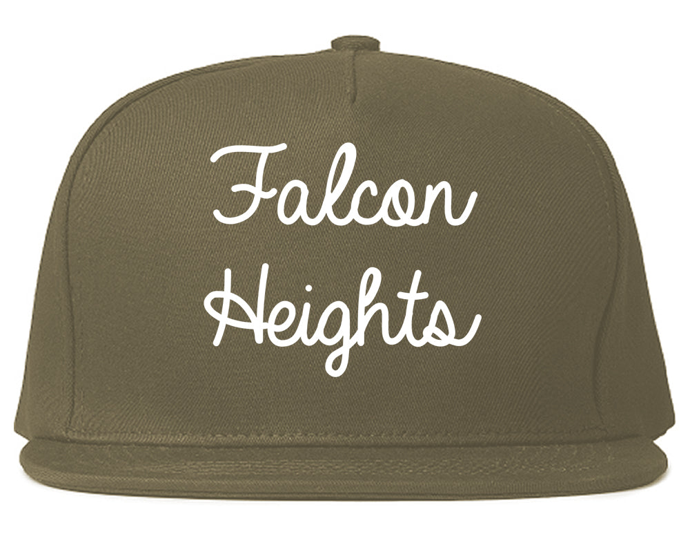 Falcon Heights Minnesota MN Script Mens Snapback Hat Grey
