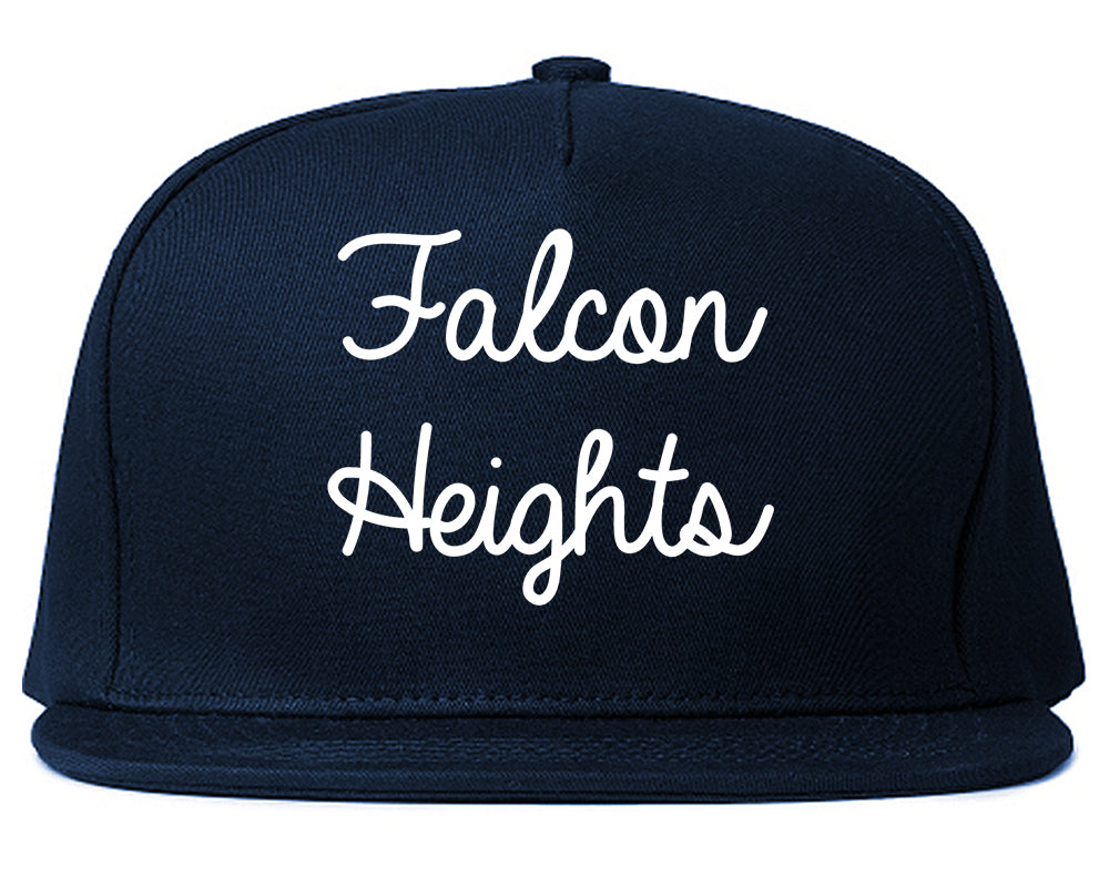 Falcon Heights Minnesota MN Script Mens Snapback Hat Navy Blue