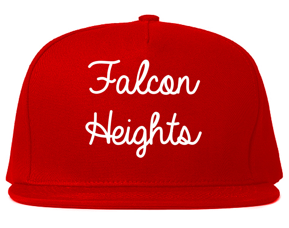 Falcon Heights Minnesota MN Script Mens Snapback Hat Red
