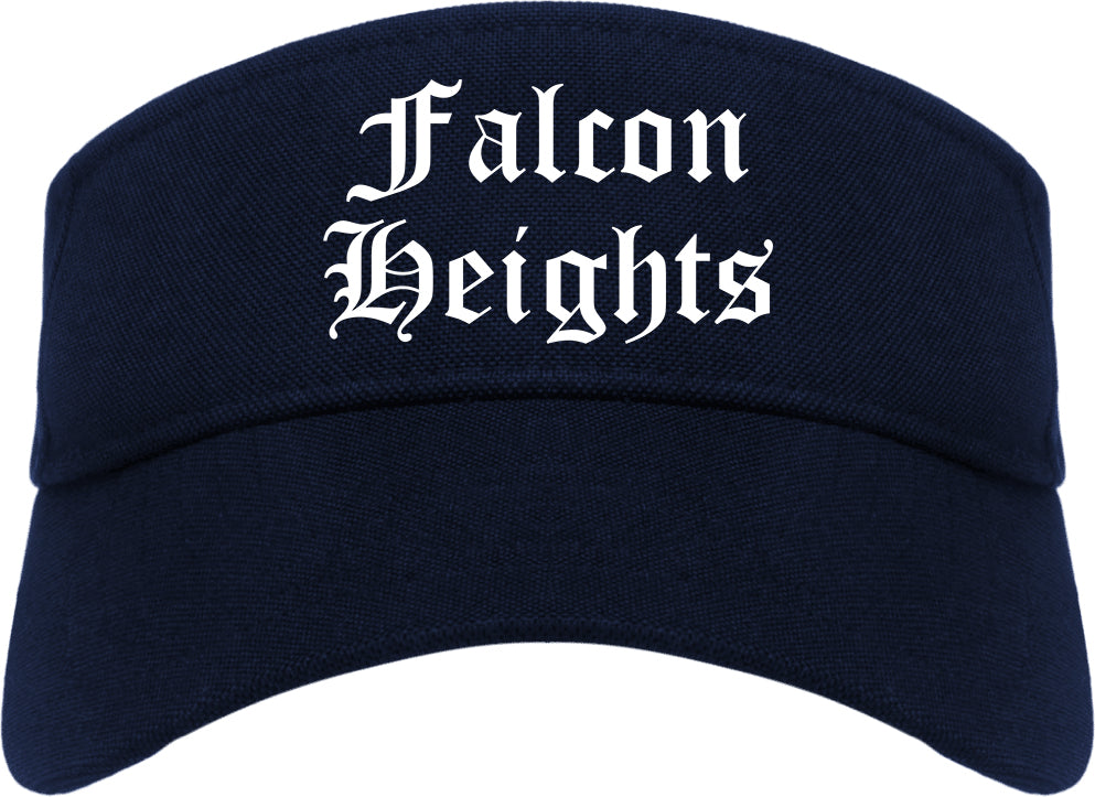 Falcon Heights Minnesota MN Old English Mens Visor Cap Hat Navy Blue