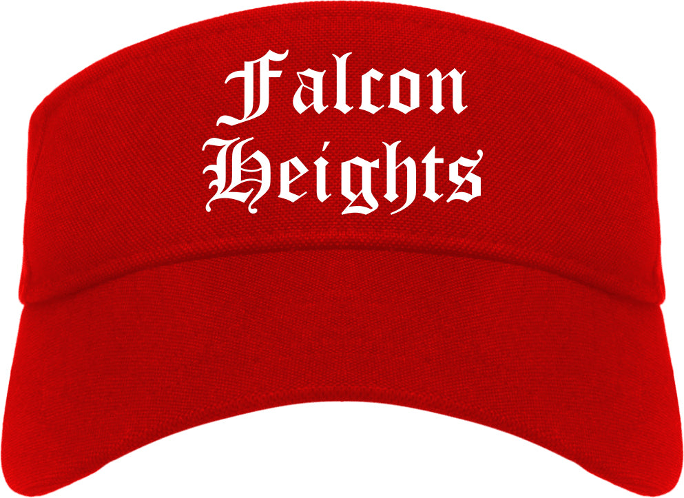 Falcon Heights Minnesota MN Old English Mens Visor Cap Hat Red