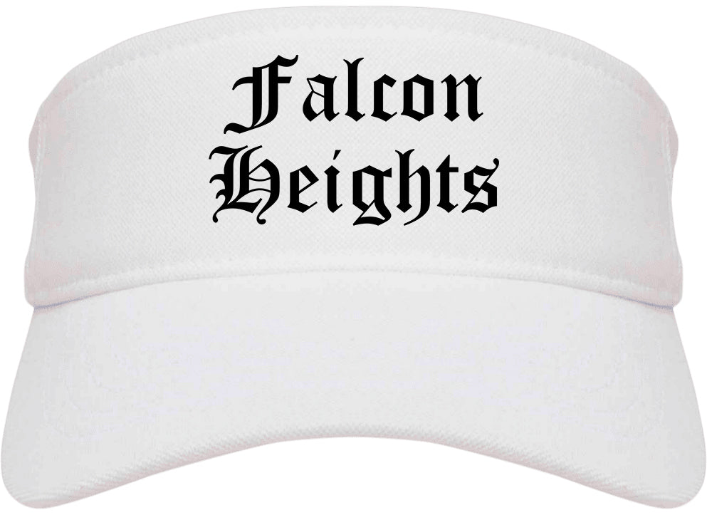 Falcon Heights Minnesota MN Old English Mens Visor Cap Hat White