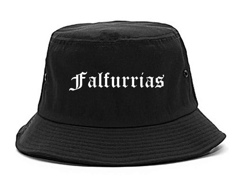 Falfurrias Texas TX Old English Mens Bucket Hat Black