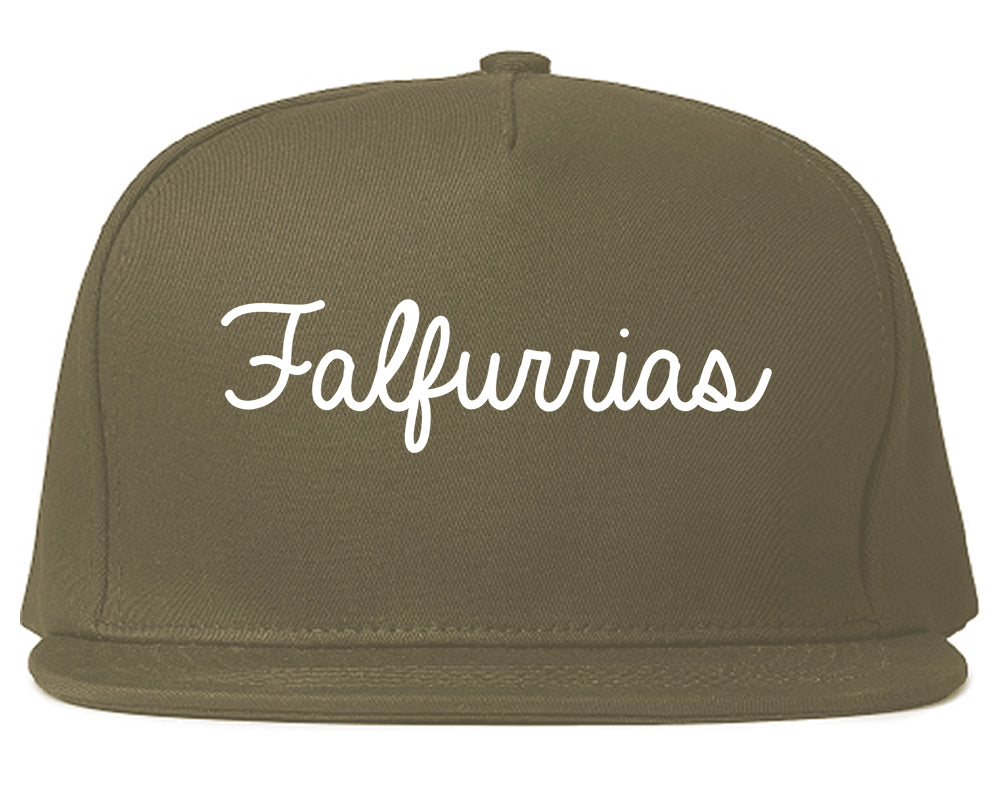 Falfurrias Texas TX Script Mens Snapback Hat Grey