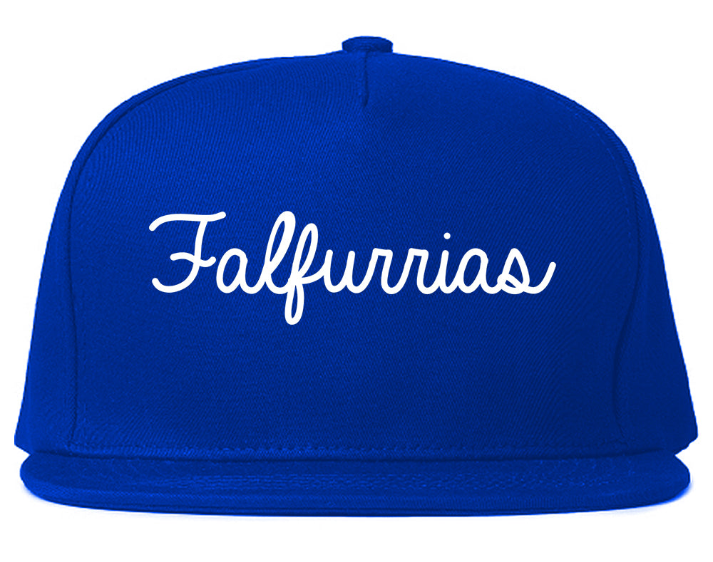 Falfurrias Texas TX Script Mens Snapback Hat Royal Blue