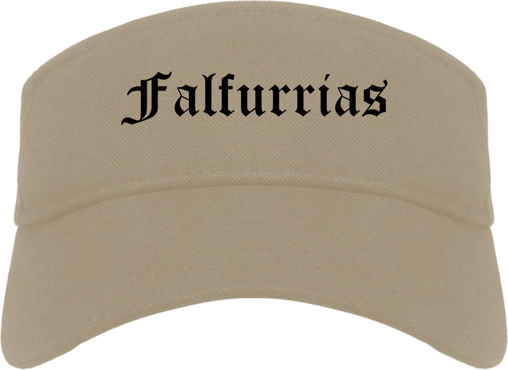 Falfurrias Texas TX Old English Mens Visor Cap Hat Khaki