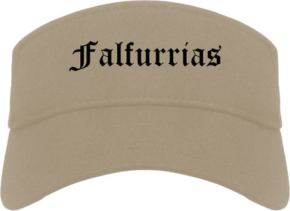 Falfurrias Texas TX Old English Mens Visor Cap Hat Khaki