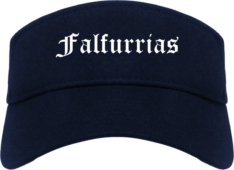 Falfurrias Texas TX Old English Mens Visor Cap Hat Navy Blue