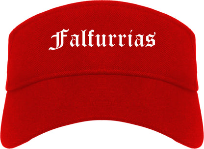 Falfurrias Texas TX Old English Mens Visor Cap Hat Red