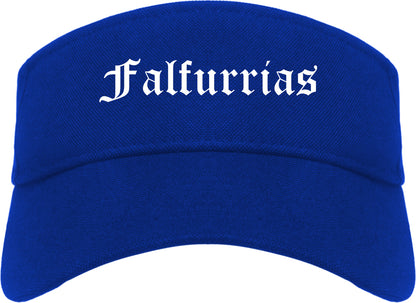 Falfurrias Texas TX Old English Mens Visor Cap Hat Royal Blue