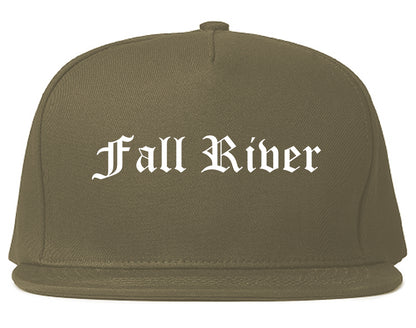 Fall River Massachusetts MA Old English Mens Snapback Hat Grey