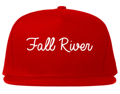 Fall River Massachusetts MA Script Mens Snapback Hat Red