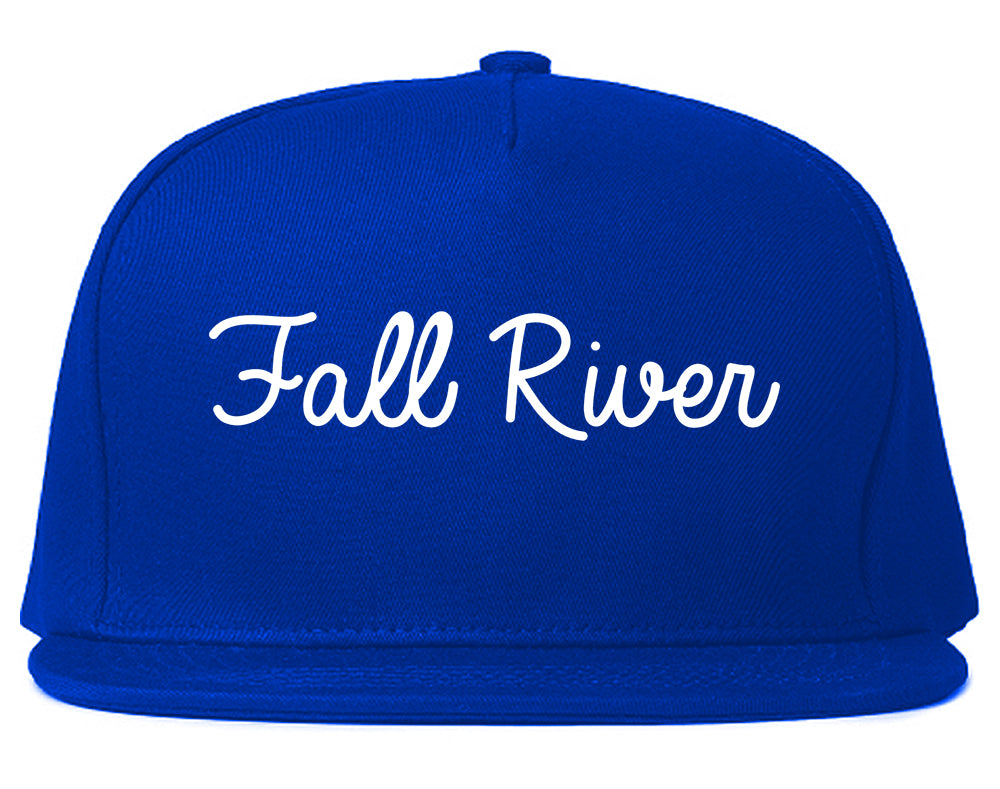 Fall River Massachusetts MA Script Mens Snapback Hat Royal Blue