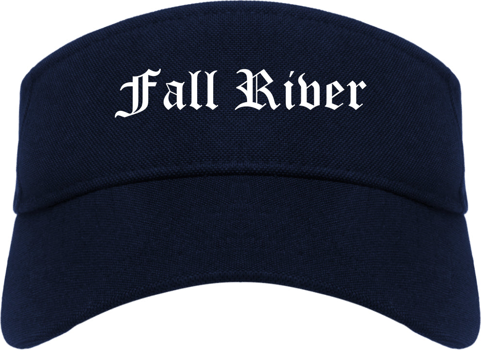 Fall River Massachusetts MA Old English Mens Visor Cap Hat Navy Blue