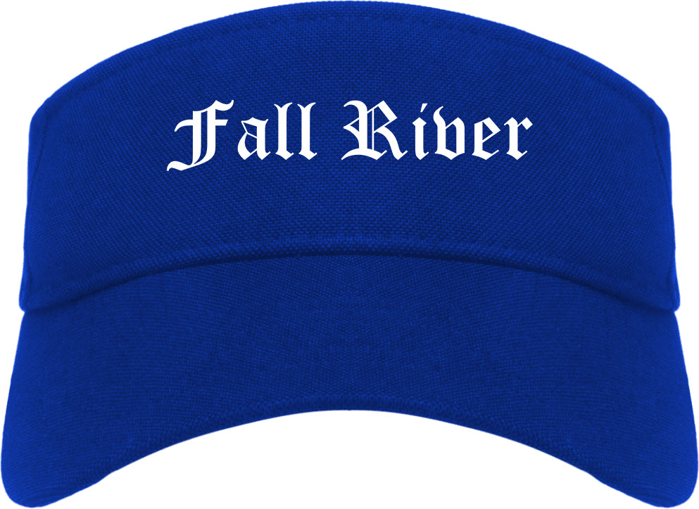 Fall River Massachusetts MA Old English Mens Visor Cap Hat Royal Blue