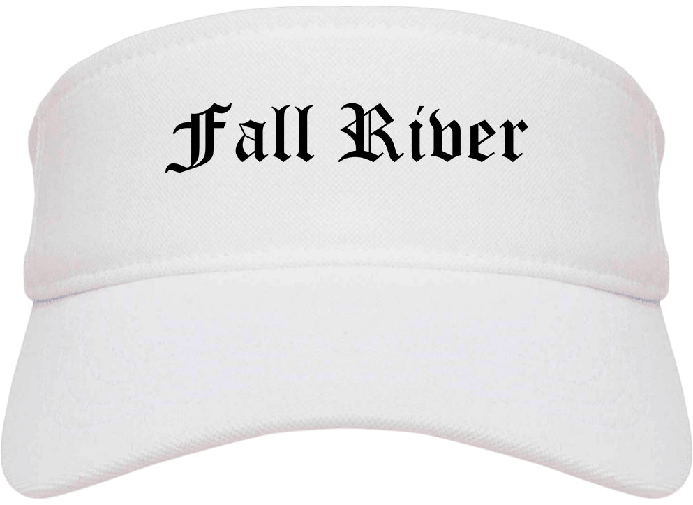 Fall River Massachusetts MA Old English Mens Visor Cap Hat White