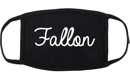 Fallon Nevada NV Script Cotton Face Mask Black