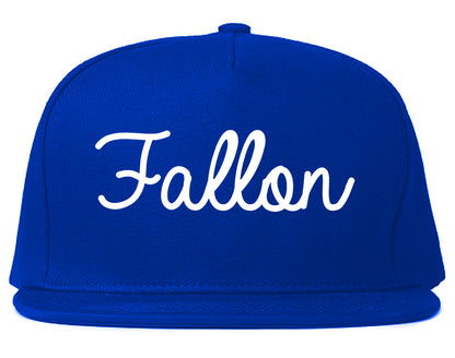 Fallon Nevada NV Script Mens Snapback Hat Royal Blue