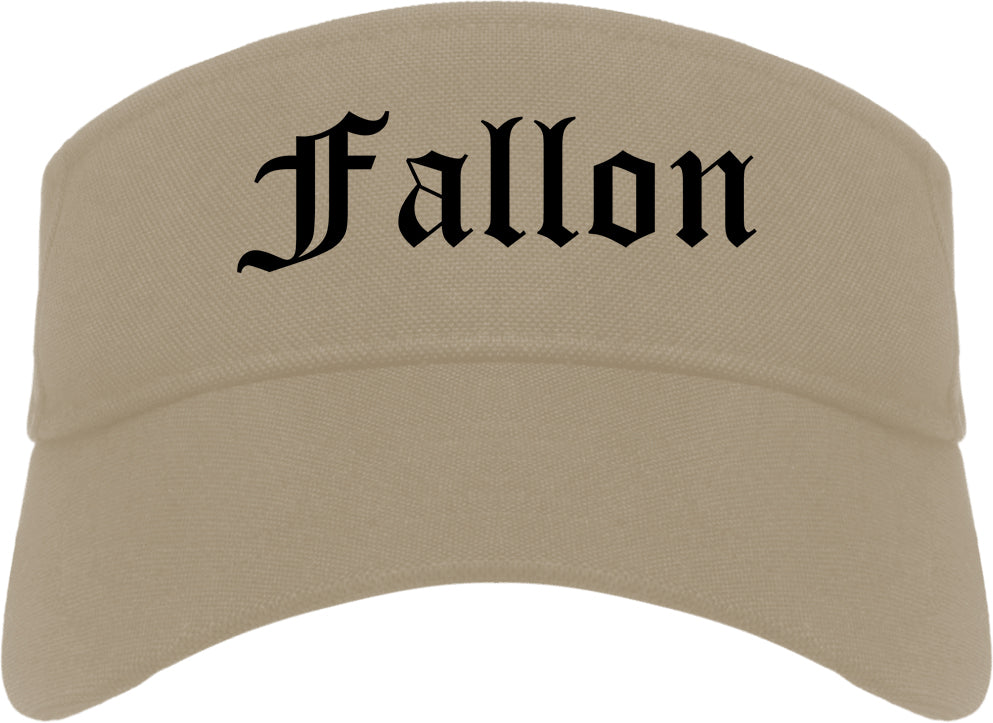 Fallon Nevada NV Old English Mens Visor Cap Hat Khaki