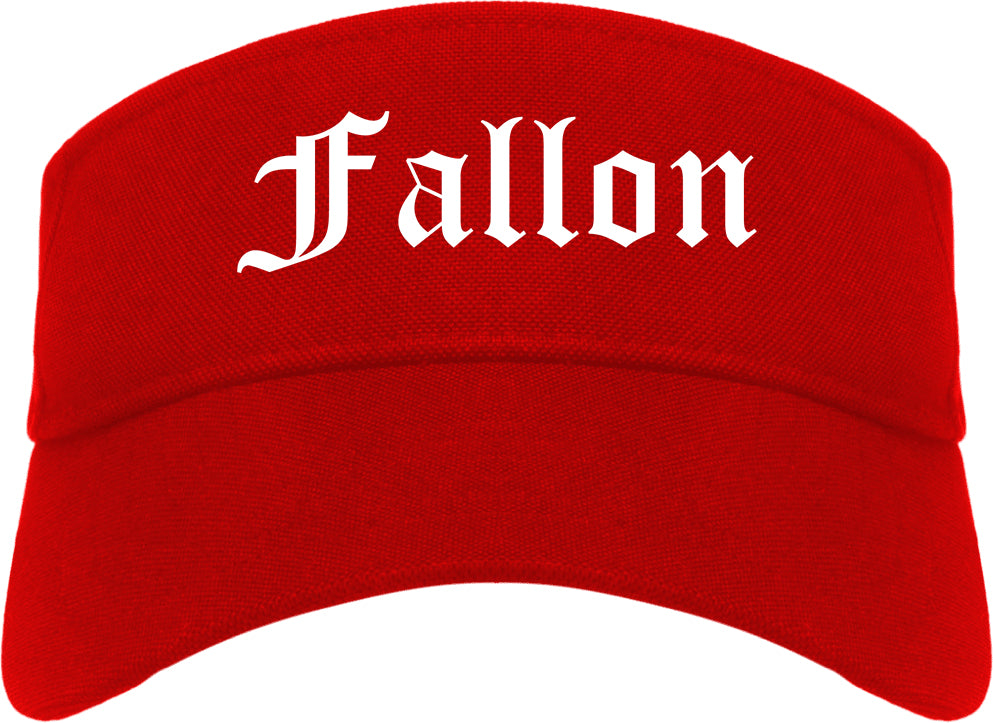 Fallon Nevada NV Old English Mens Visor Cap Hat Red