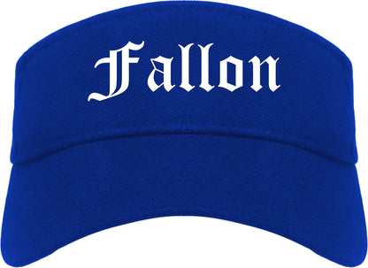 Fallon Nevada NV Old English Mens Visor Cap Hat Royal Blue
