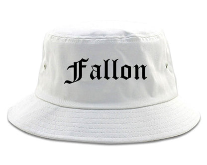 Fallon Nevada NV Old English Mens Bucket Hat White