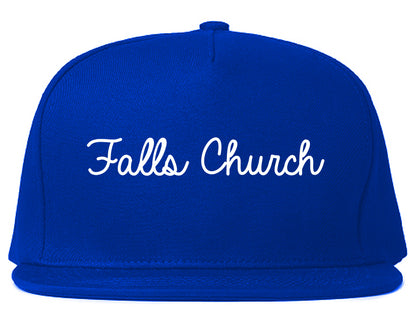 Falls Church Virginia VA Script Mens Snapback Hat Royal Blue
