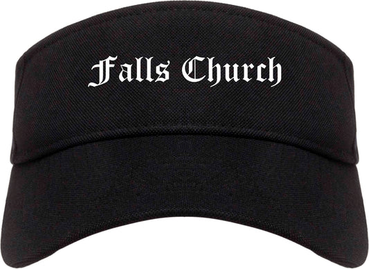 Falls Church Virginia VA Old English Mens Visor Cap Hat Black