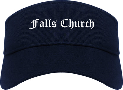 Falls Church Virginia VA Old English Mens Visor Cap Hat Navy Blue