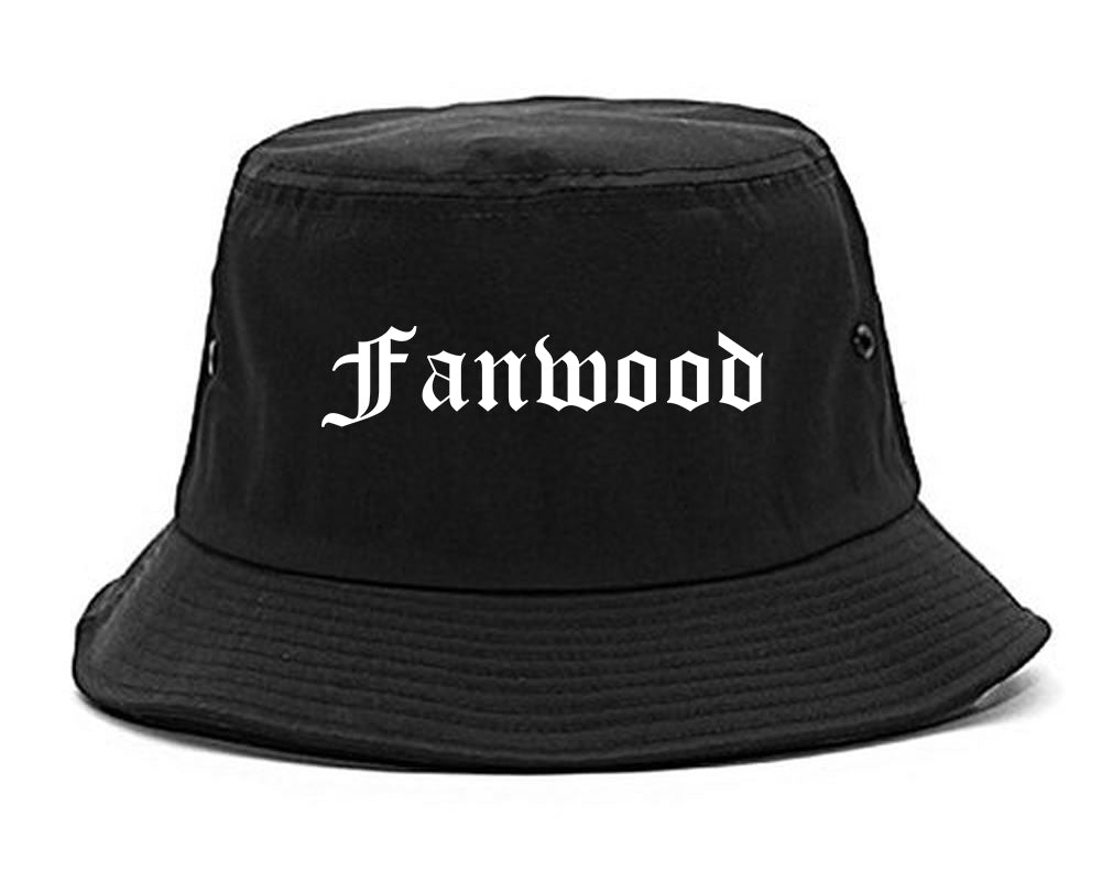 Fanwood New Jersey NJ Old English Mens Bucket Hat Black