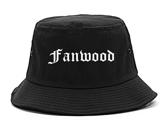 Fanwood New Jersey NJ Old English Mens Bucket Hat Black