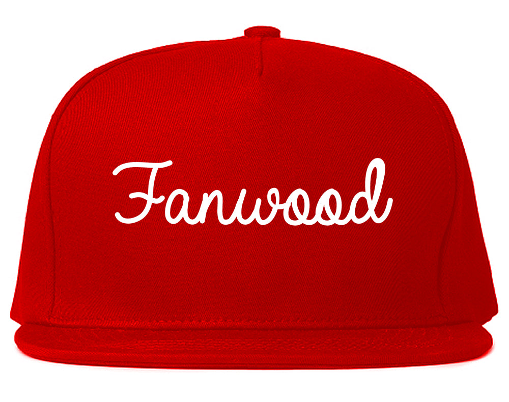 Fanwood New Jersey NJ Script Mens Snapback Hat Red