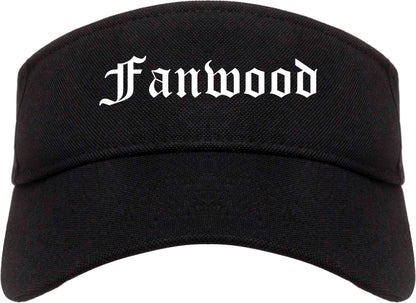 Fanwood New Jersey NJ Old English Mens Visor Cap Hat Black