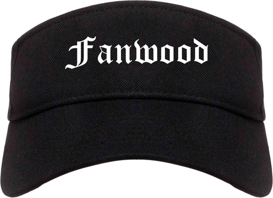 Fanwood New Jersey NJ Old English Mens Visor Cap Hat Black