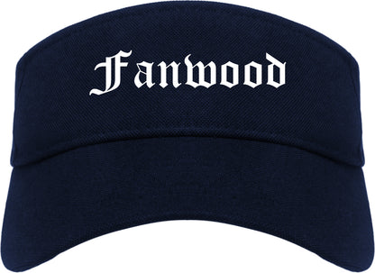 Fanwood New Jersey NJ Old English Mens Visor Cap Hat Navy Blue