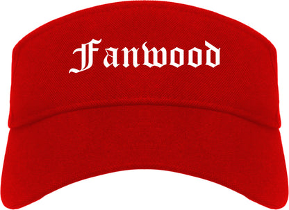 Fanwood New Jersey NJ Old English Mens Visor Cap Hat Red