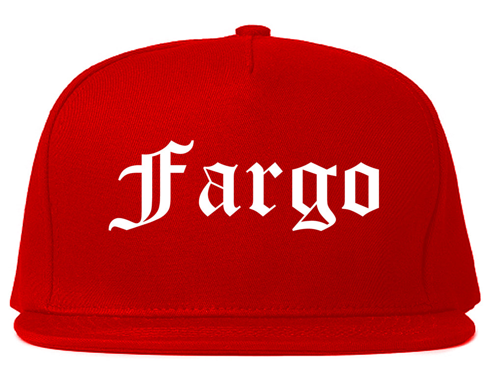 Fargo North Dakota ND Old English Mens Snapback Hat Red