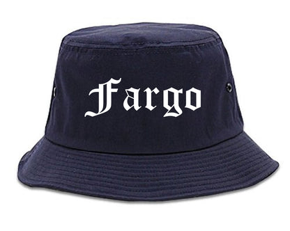 Fargo North Dakota ND Old English Mens Bucket Hat Navy Blue