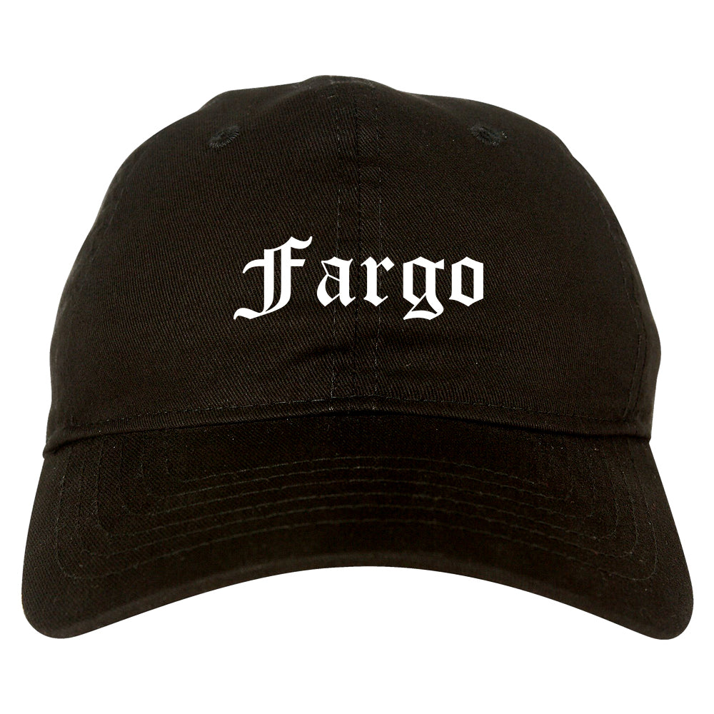 Fargo North Dakota ND Old English Mens Dad Hat Baseball Cap Black