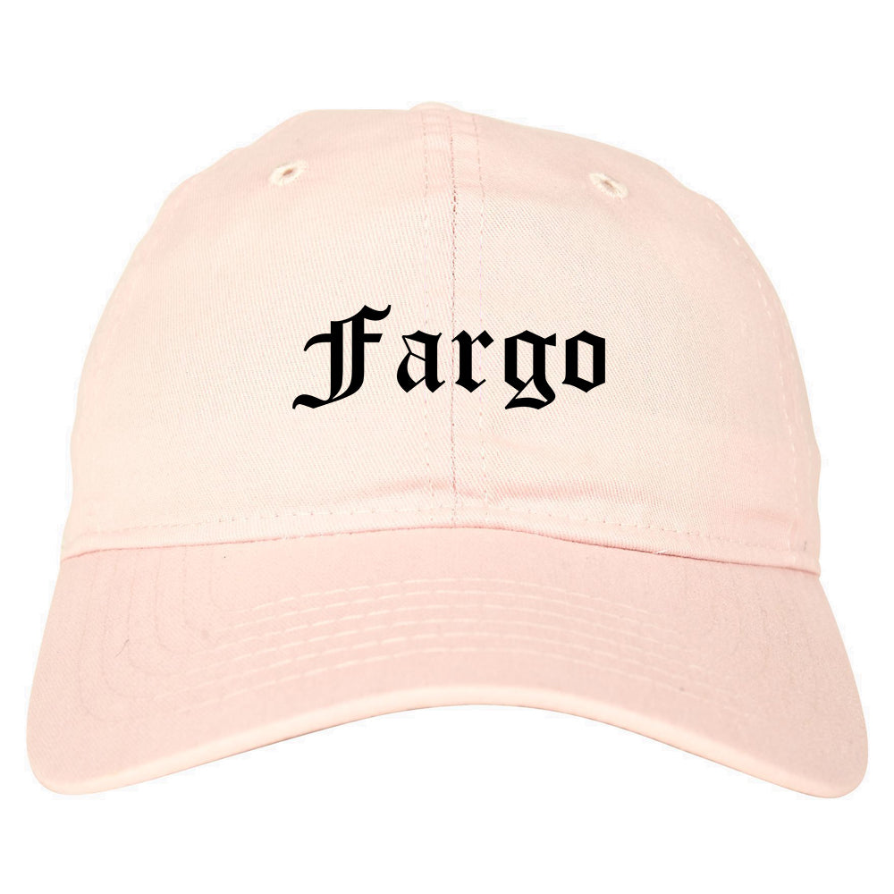 Fargo North Dakota ND Old English Mens Dad Hat Baseball Cap Pink