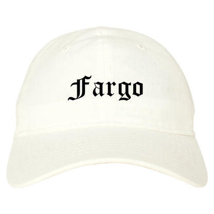 Fargo North Dakota ND Old English Mens Dad Hat Baseball Cap White