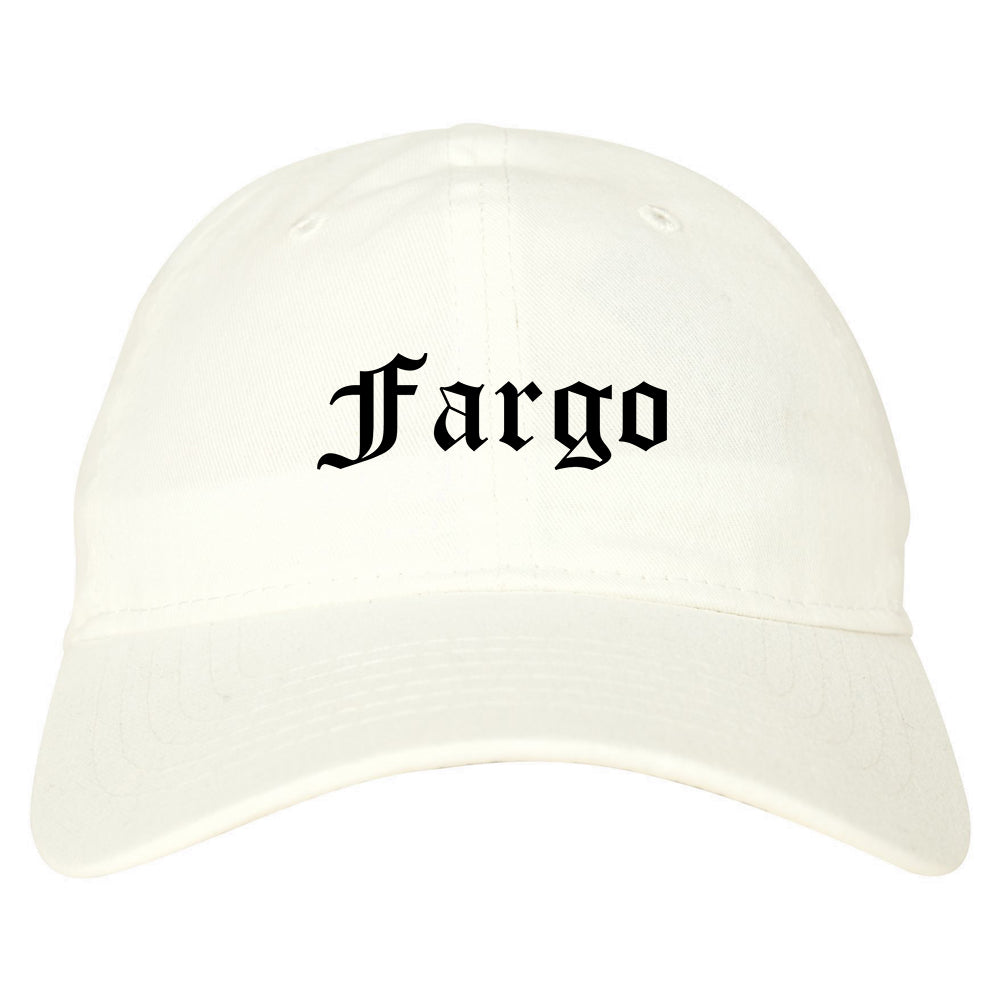 Fargo North Dakota ND Old English Mens Dad Hat Baseball Cap White