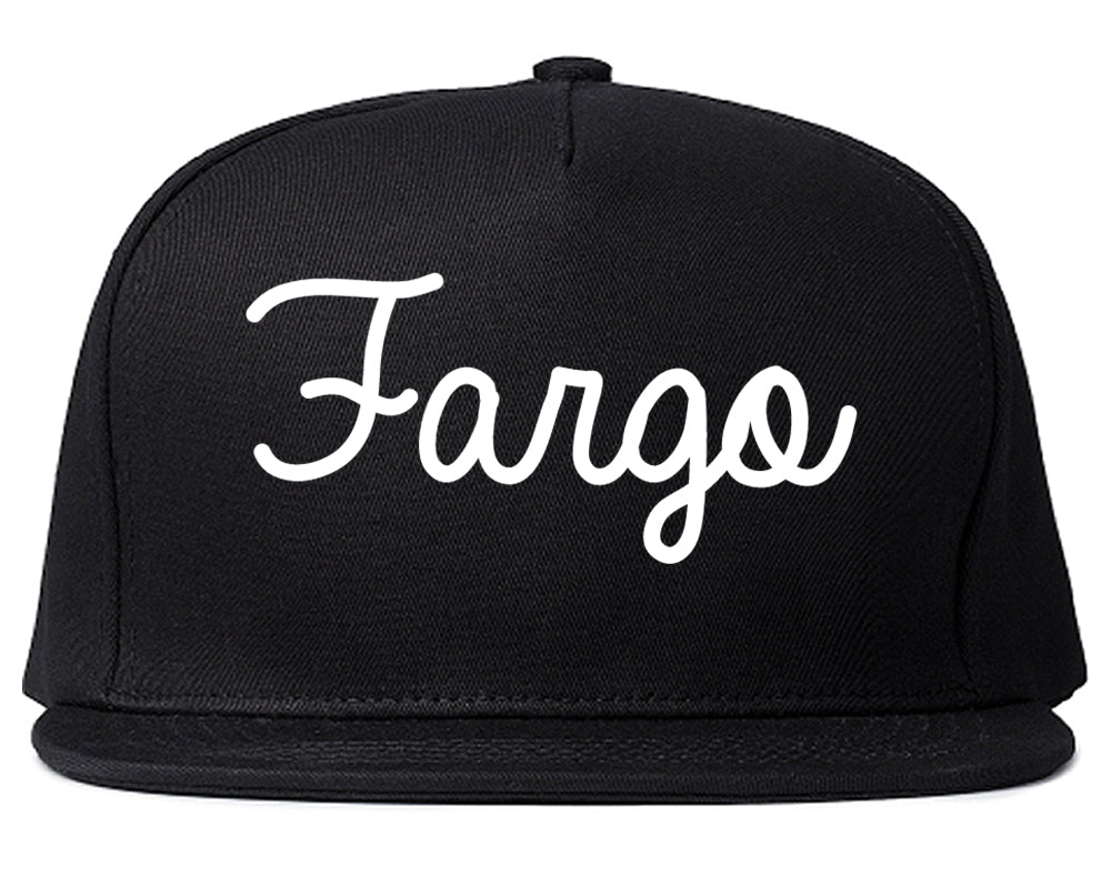 Fargo North Dakota ND Script Mens Snapback Hat Black