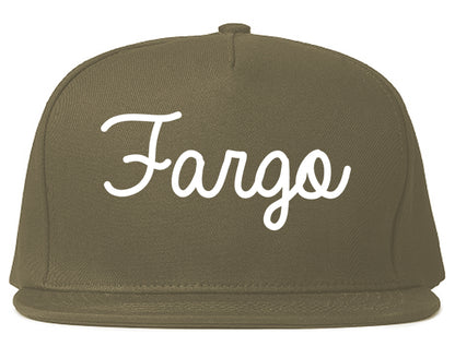 Fargo North Dakota ND Script Mens Snapback Hat Grey