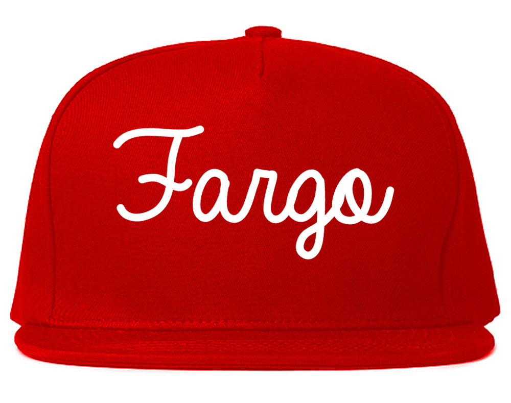 Fargo North Dakota ND Script Mens Snapback Hat Red