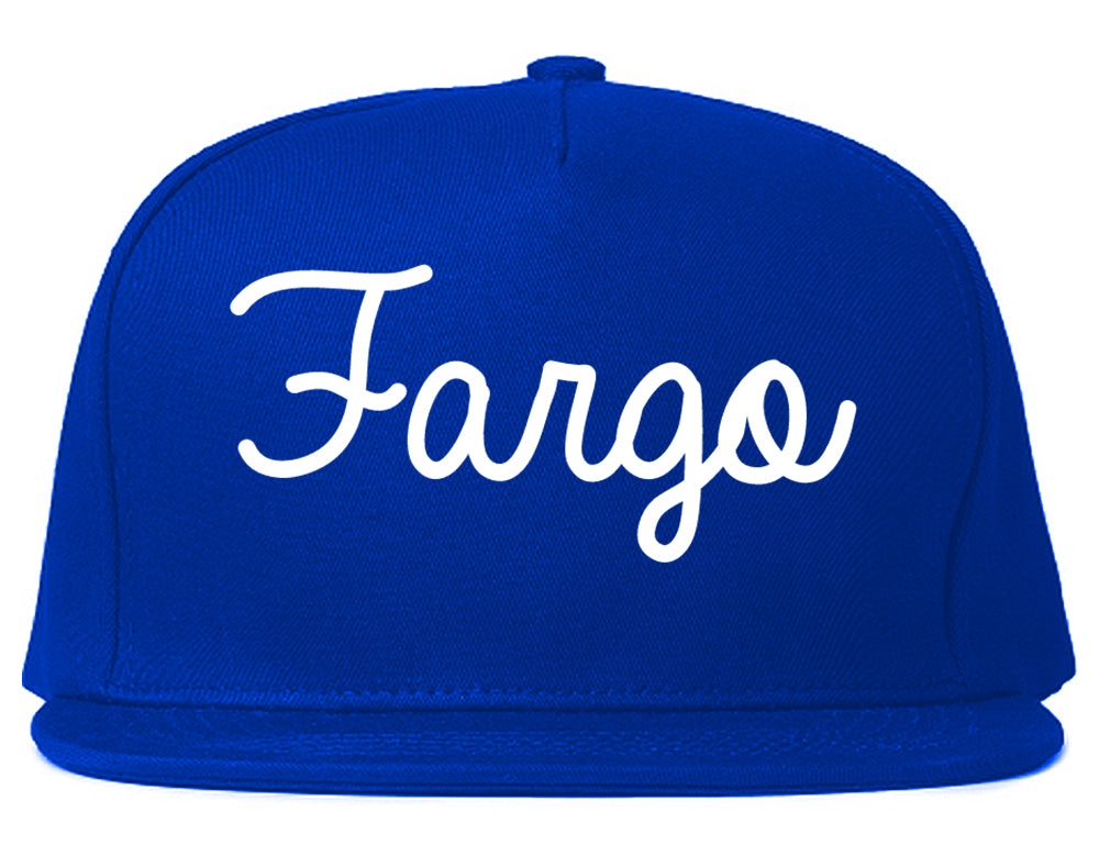 Fargo North Dakota ND Script Mens Snapback Hat Royal Blue