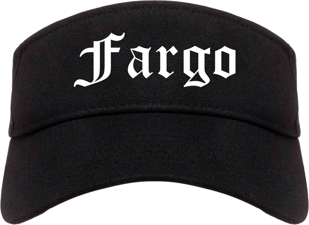 Fargo North Dakota ND Old English Mens Visor Cap Hat Black
